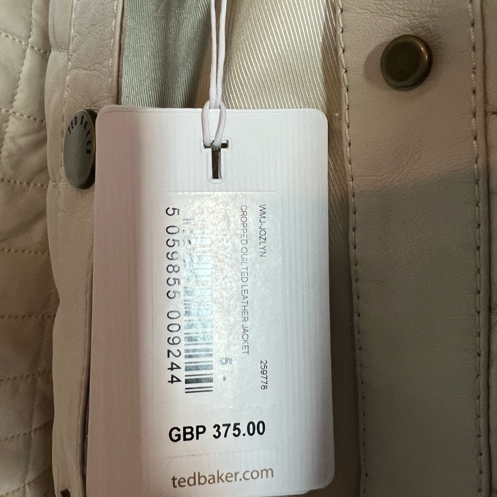 Ted Baker cream/nude color leather jacket - Picture 3 of 10